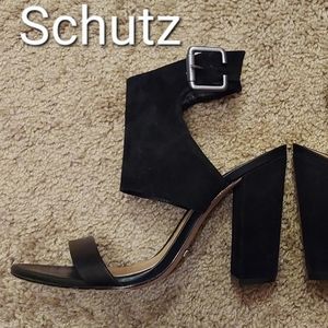 CLEARANCE Schutz Black Heel Sandals Size 7